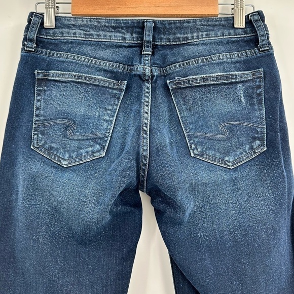 SILVER Jeans Co Women’s Suki Slim Light Distressing Slight Raw Hem Slant W26/L31 - Picture 4 of 15